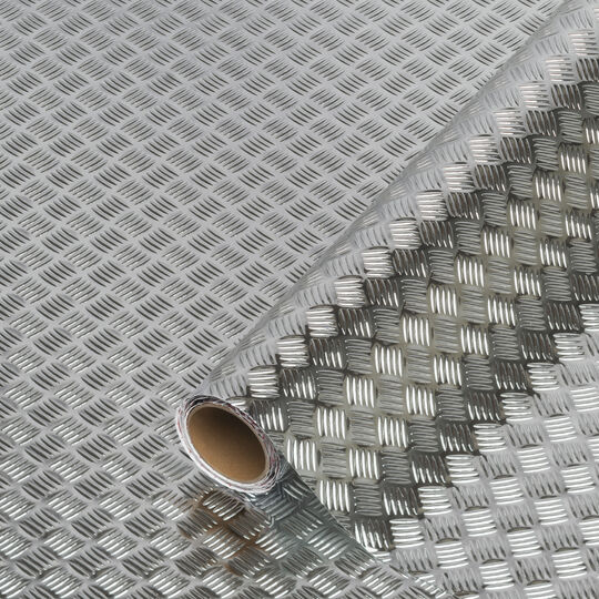 Klebefolie Metallic Riffelblech hochglanz silber image number null